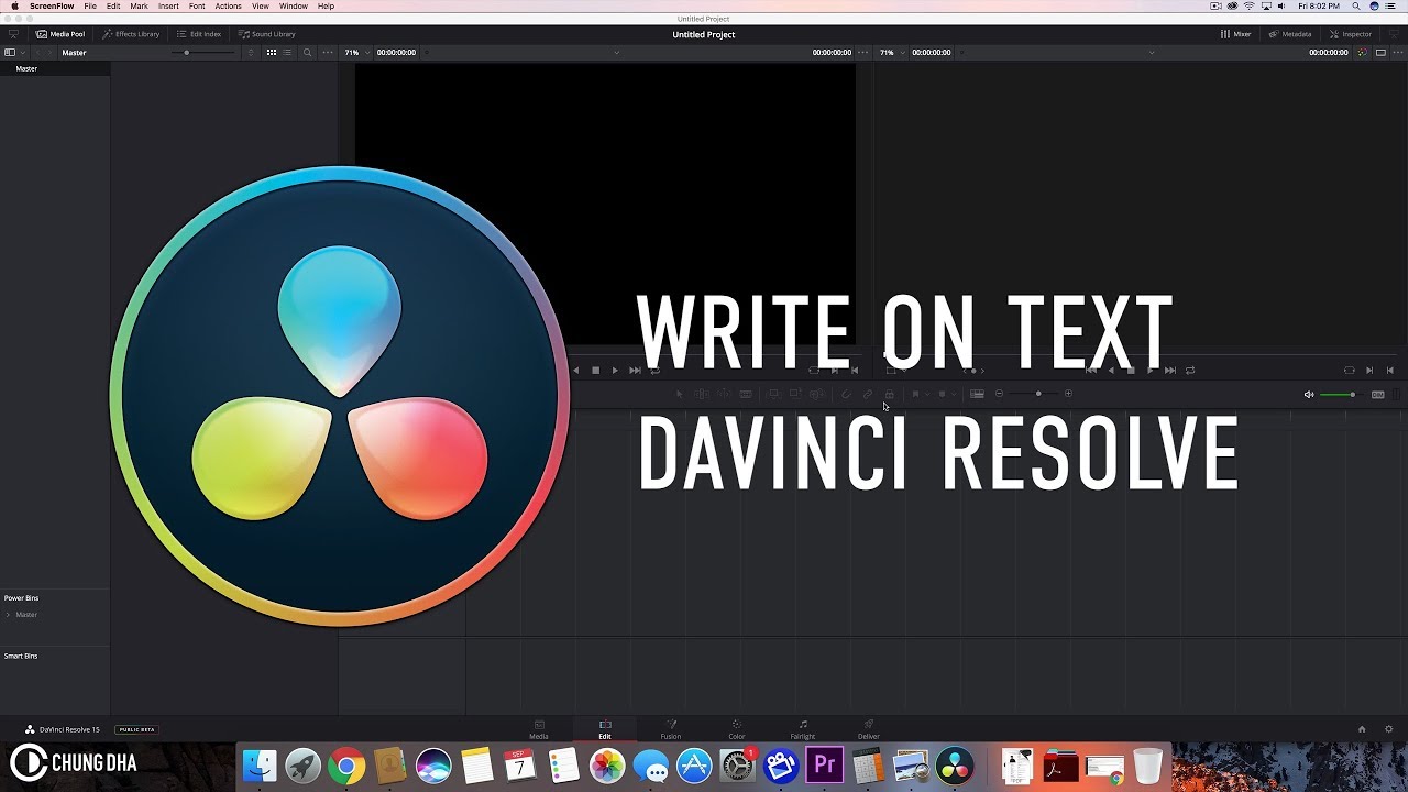 Write on Text Effect 2 min DaVinci 15 tutorial by Chung Dha - YouTube