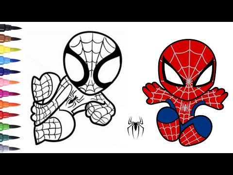 Download Cute Baby Spiderman Marvel Colouring Pages | Fun Markers ...