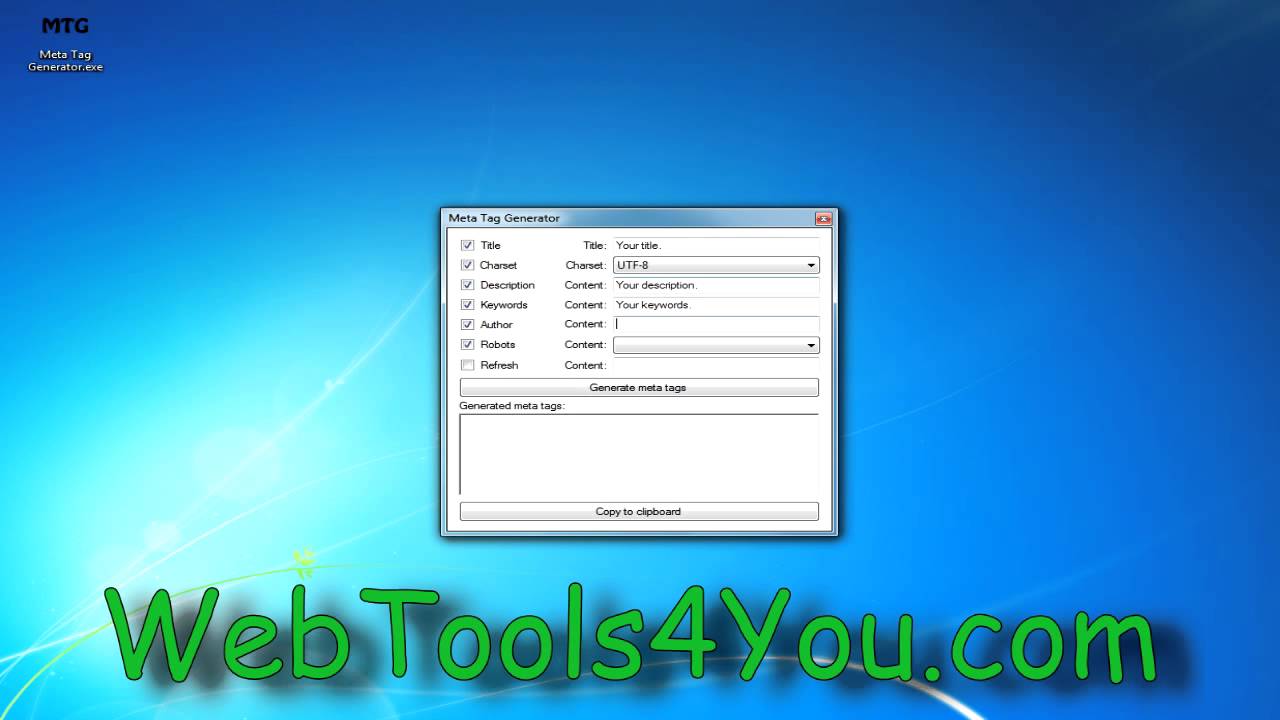 [WebTools4You.com] Meta Tag Generator