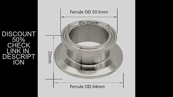 YQBS 2 Inch × 1.5 Inch Sanitary Fitting End Cap  Tri Clamp Ferrul Reducer Stainless Steel 304 Sanita