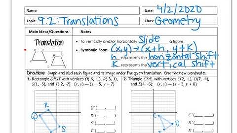 Geometry: 9.2 Translations Video 1