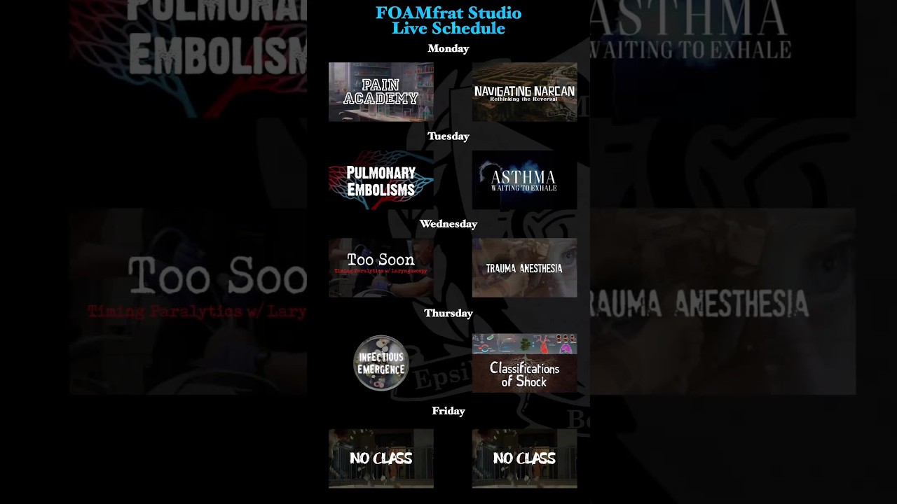 📅 THIS WEEK'S FOAMfrat STUDIO LIVE CLASS 8/31 - 9/3