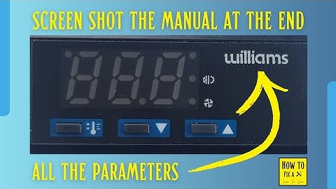 How to access the parameter menu on an Williams LAE 3 button fridge freezer controller.