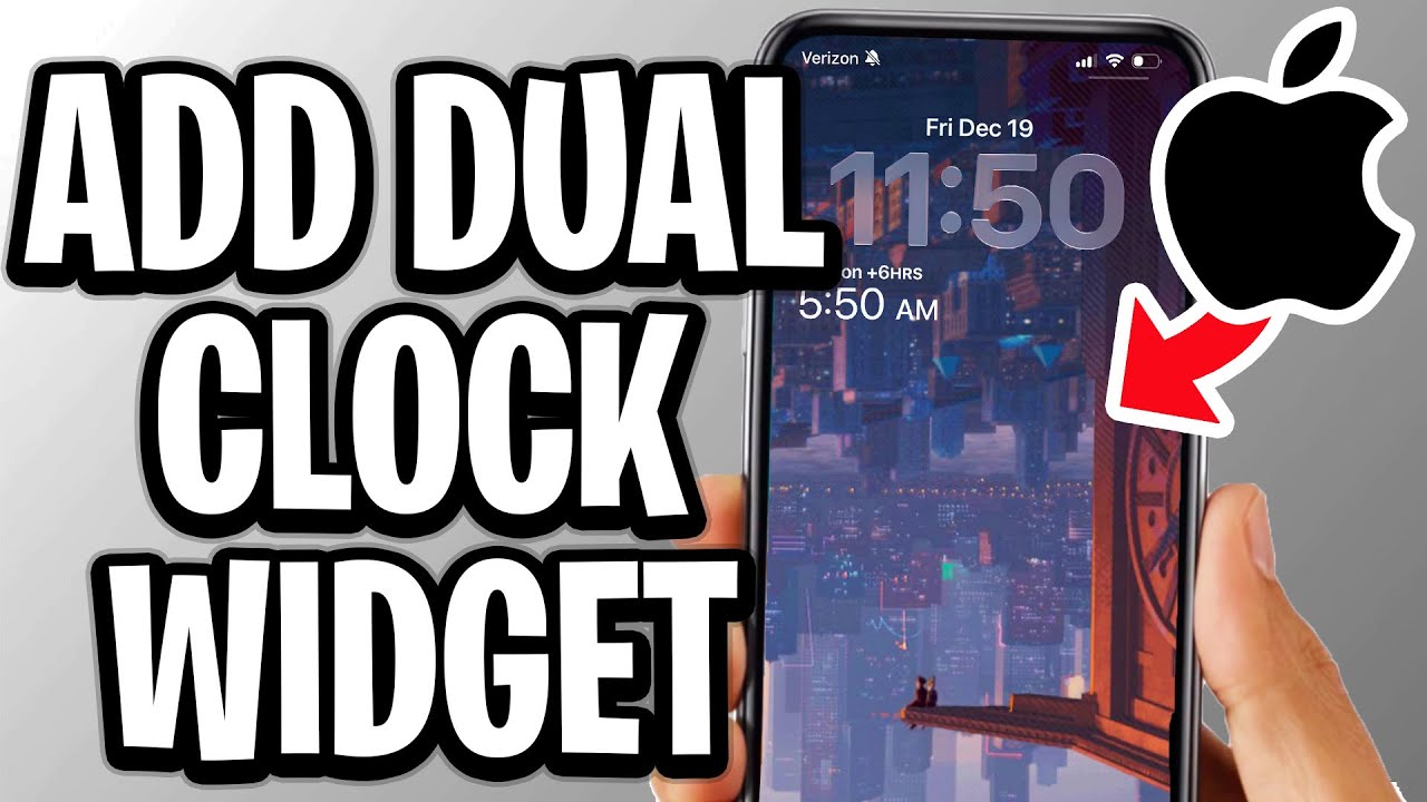 How To Add Dual Clock Widget To iPhone Lock Screen - Full Guide - YouTube