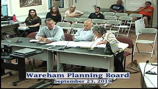 Wareham Planning Board Meeting 9-23-2019