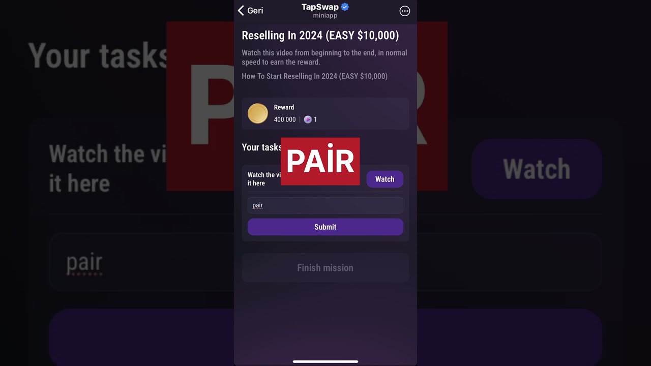 Reselling in 2024 code tapswap (easy $10,000) 