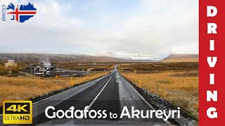 Driving in Iceland 1: From Godafoss waterfall to Akureyri | 4K 60fps