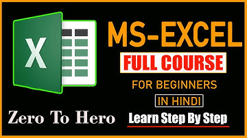 Excel Tutorial for Beginners in Hindi - Complete Microsoft Excel training in  Hindi for Excel users