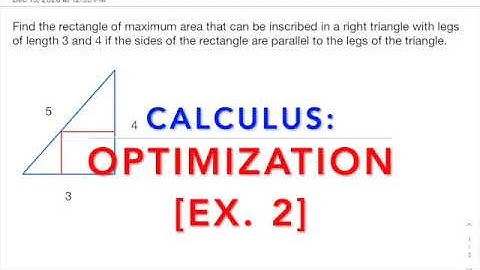 Calculus: Optimization [Rectangle Inscribed in a Triangle]