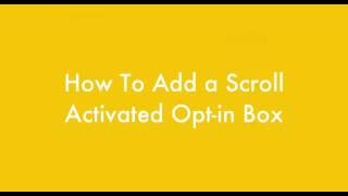 Scroll Box Optin Plugin for WordPress