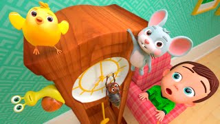 Hickory Dickory Dock Hippo (Snail, Mouse, Penguin) | Animal Kids Songs