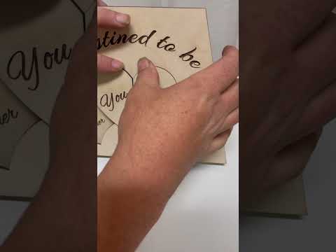 Laser cut and engrave Destined to be together forever wooden heart decoration