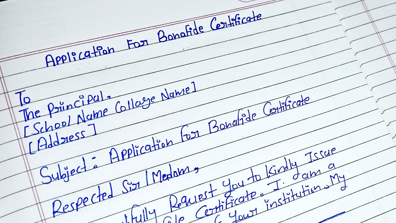 Bonafide Certificate Application Kaise Likhe ✍️ | Bonafide Certificate in Hindi | Handwritten
