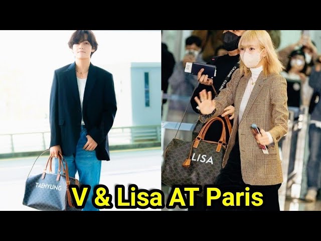 BTS Taehyung & Blackpink Lisa Arriving To Paris For Attending