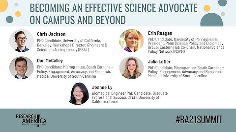 Science Advocacy Workshop: Becoming an Effective Science Advocate on Campus and Beyond