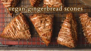 Vegan Gingerbread Scones with Maple Glaze