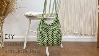 DIY | macrame shoulder bag giant yarn hand knitting