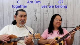 Video thumbnail of "Blue Moon - Sincerely- We Belong Together - Ukulele Play Along - Lyrics And Chords On Screen"