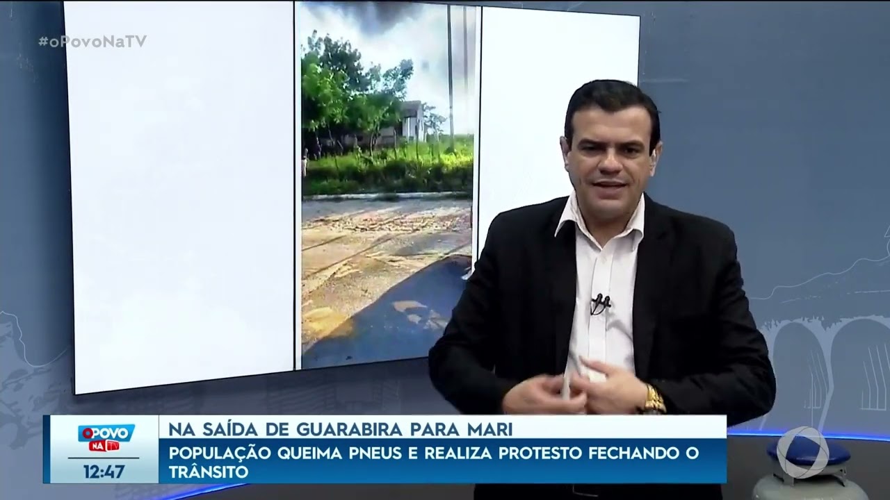 População queima pneus e realiza protesto fechando o trânsito, na saída de Guarabira- O Povo na TV