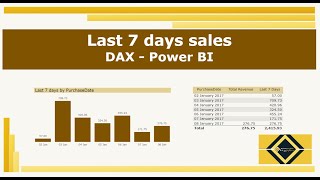 interview question | last 7 days sales | power bi | dax