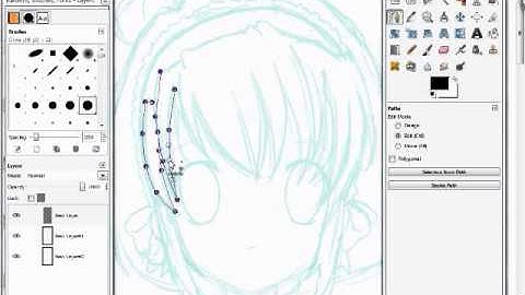 Inking And Lineart - Using the Path Tool on GIMP