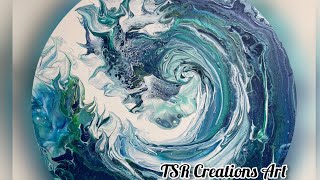 Swiping a wave. Acrylic pouring ideas. #fluidart #acrylicpour #fluidartist