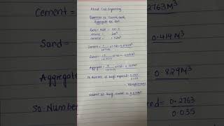 About civil engineering || Calculate cement,sand,aggregate in 1cubic meter of M20 Grade concrete