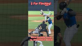 Two For Flinching!  Watch the hitter here!  he ABSOLUTELY BAILS! #Baseball ⚾️ #Life #MA2tv