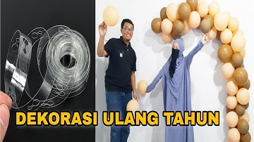 MERANGKAI BALON DEKORASI ULANG TAHUN PAKAI STRIP RANTAI BALON | CHAIN BALON
