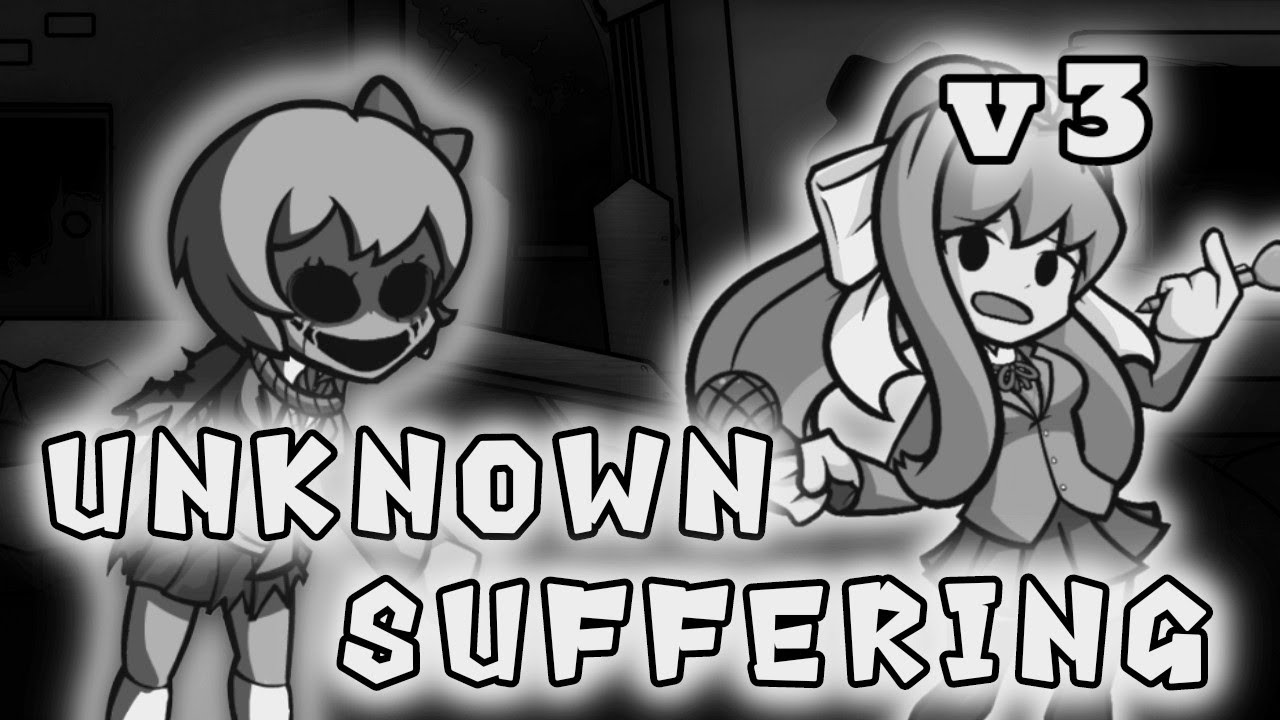 Unknown Suffering (Remix) v3 But It's Sayori Vs Monika | FNF COVER
