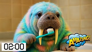 Brush Like A Walrus Toothbrushing Song for Kids | Animal Magic Toothbrush Timer