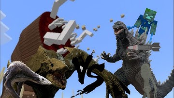 GODZILLA and MISSILE HEAD vs SKULLCRAWLERS and SANDWORM vs ULTRA DROWNED: MCPE Mob Battles!