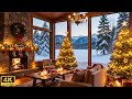 Christmas Cabin in the Mountains - Relaxing Piano with Cozy Fireplace for Working, Studying, Unwind