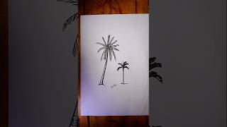 menggambar cepat pohon kelapa dan pinang how to draw palm #drawing #art #drawingtutorial