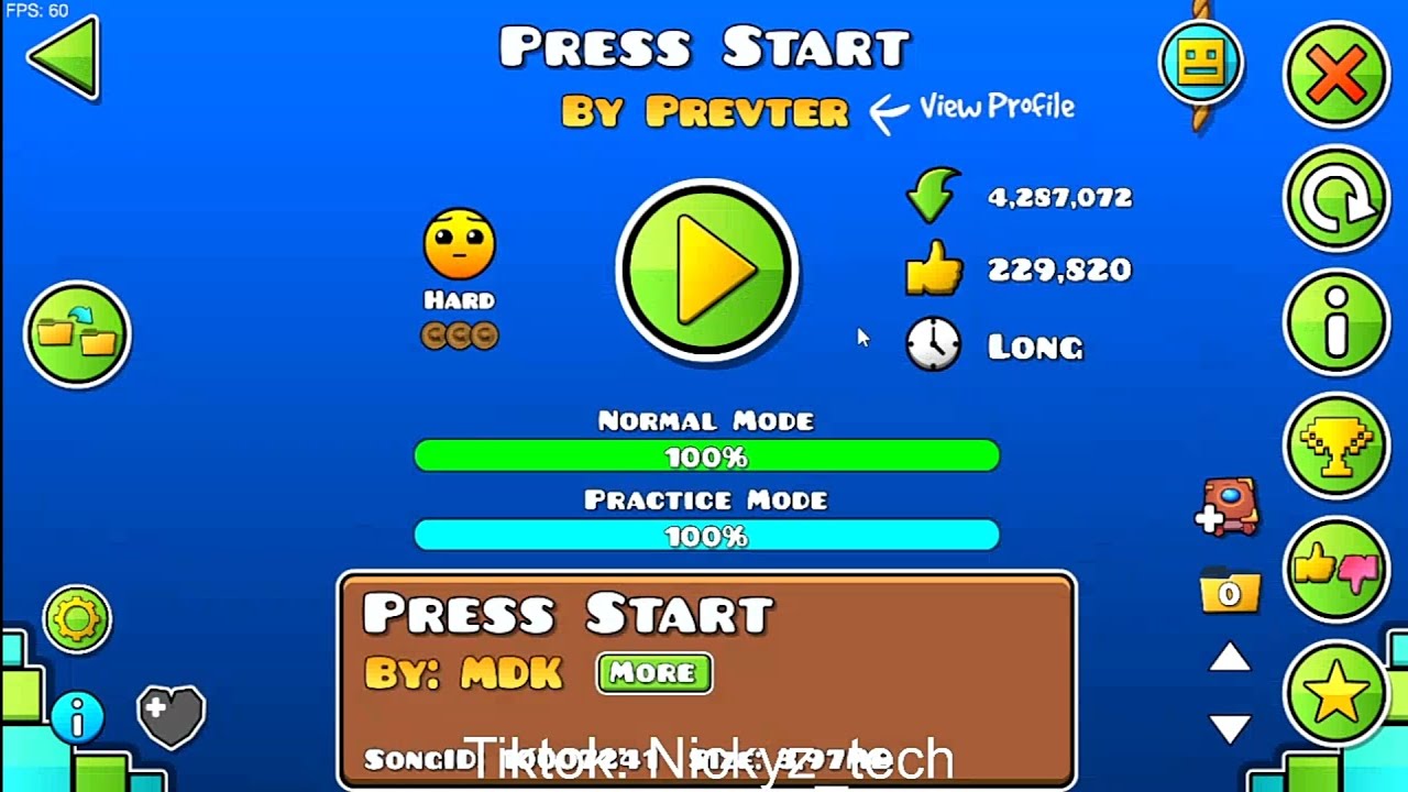 Press Start 100% No Coins (Short Version) | Geometry Dash - YouTube
