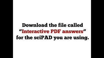 How to use the interactive answers for the sciPAD workbooks