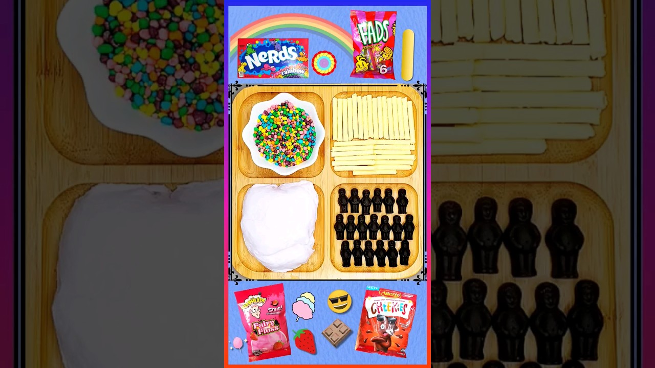 🍬 Распаковка конфет Nerds Rainbow 🌈 Fun Sticks Sour Strawberry Fairy Floss 🍓 Шоколадное желе 👨