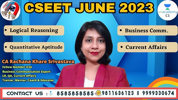 CSEET July 2023 || Lec-2 || CA Rachana Khare Shrivastava