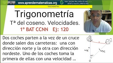 Trigonometría. Teorema del coseno. Velocidades. 1bat 03 120. José Jaime Mas.