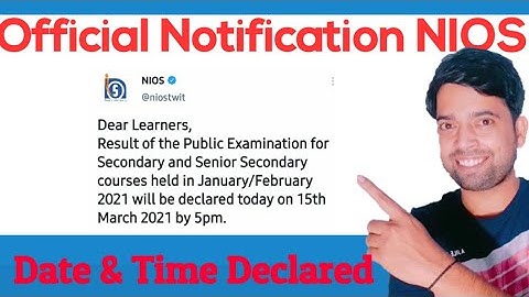 NIOS Result Jan Feb Result Declared | NIOS Result 2021