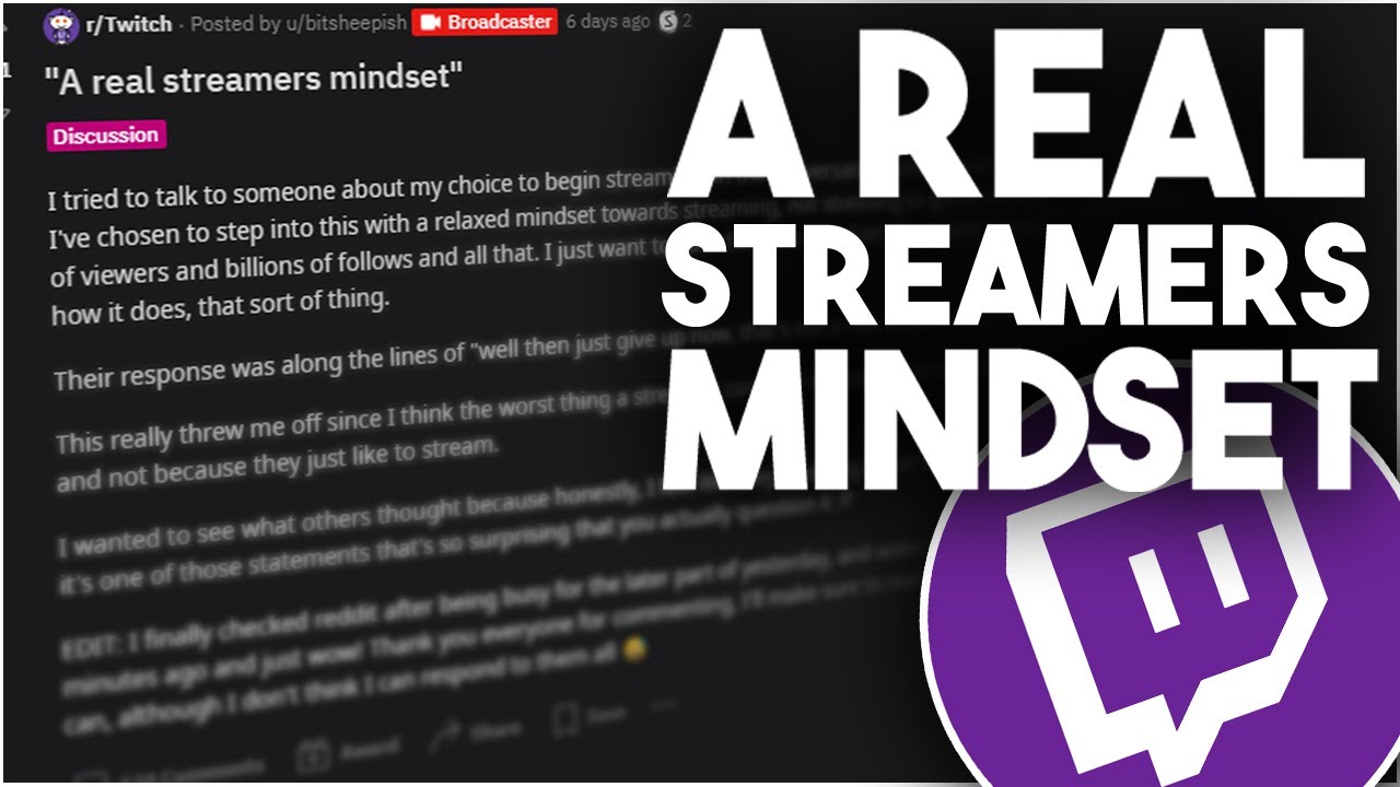 "A REAL Twitch Streamers Mindset??" r/Twitch Reddit YouTube