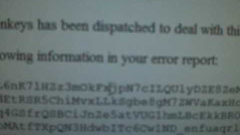 Crazy error message about monkeys :|