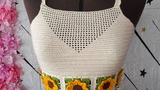 Blusa o Tops Girasol a crochet