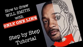 Step By Step Draw Will Smiths Face In A Single Line