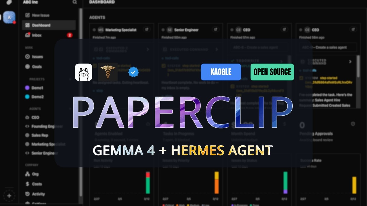 PaperClip + Hermes Agent + Gemma4: The Ultimate Open Source Swarm Intelligence That Can Do Anything