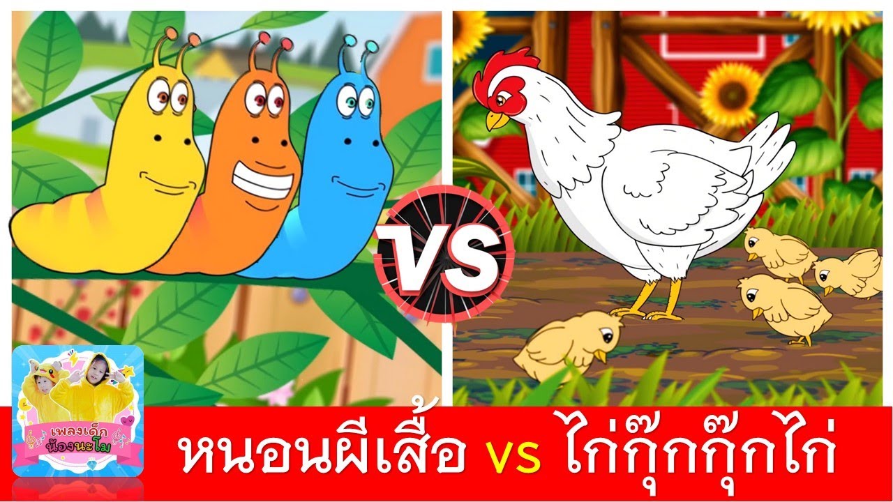 หนอนผีเสื้อ vs ไก่กุ๊กกุ๊กไก่