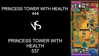 CLASH ROYAL :- 444 hp KING tower health VS 534 hp princess tower health