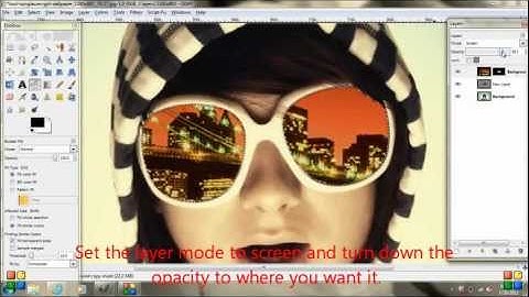 How to make a reflection on sunglasses in Gimp