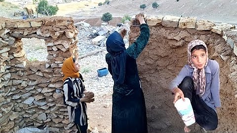 Mountain Life: Nomadic Mother Builds Stone House While Daughter Cooks Traditional Potato Dish