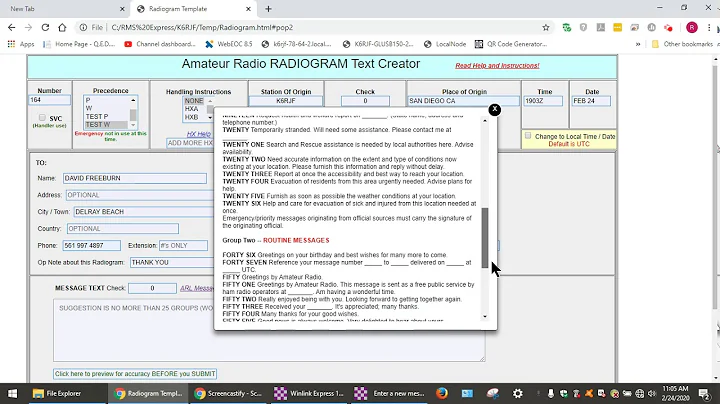 9. How to send a Winlink RRI Radiogram